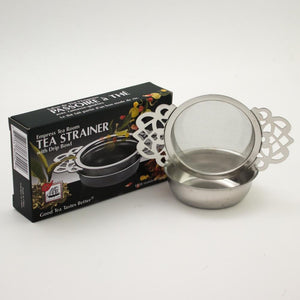 Empress Tea Room Strainer with Drip Bowl - Mystic Brew Teas