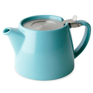Forlife Teapot Turquoise, Bamboo Tray, Creamer & Countess Earl Grey 100g Caddy - Mystic Brew Teas